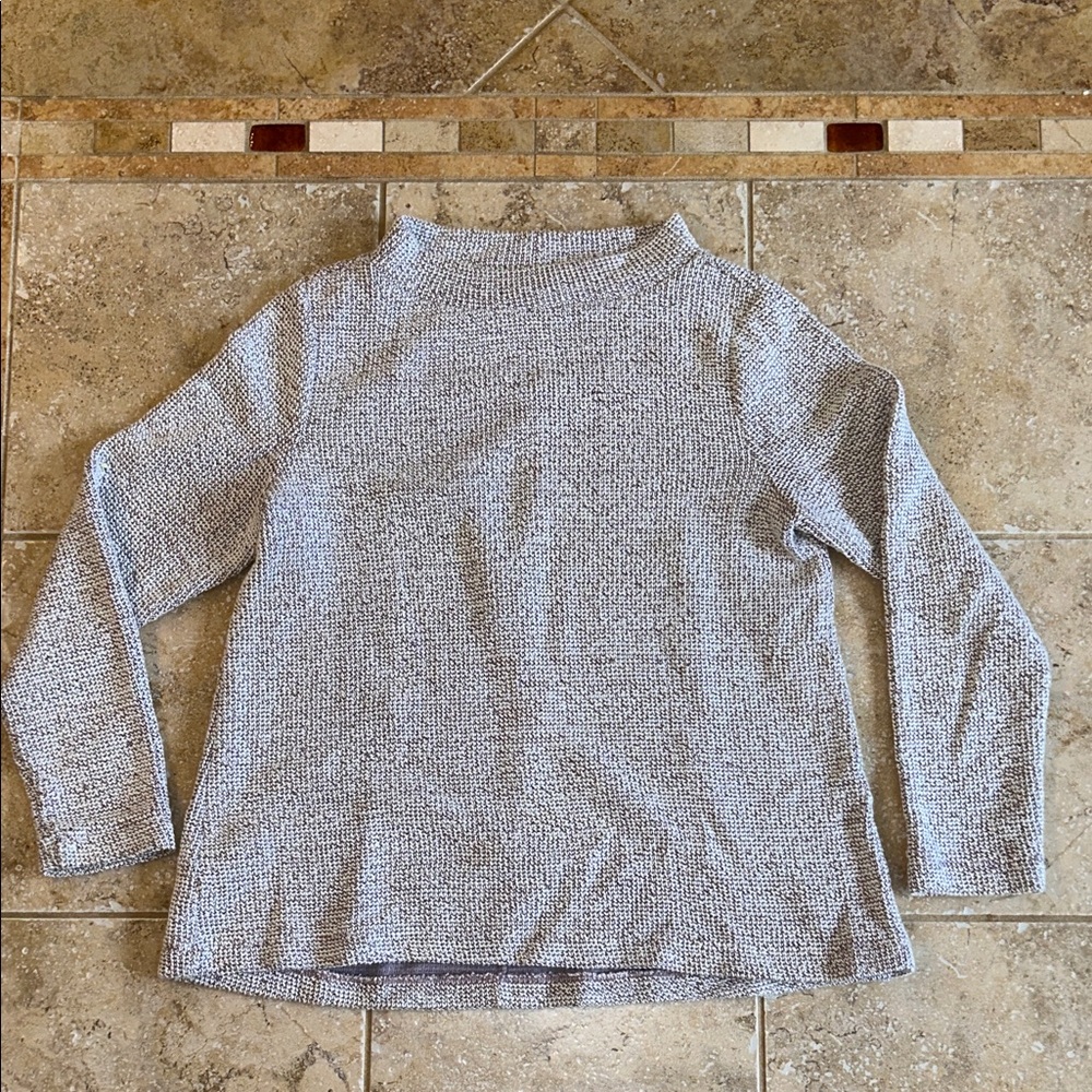 LOFT Purple and white Women's Turtleneck Sweater